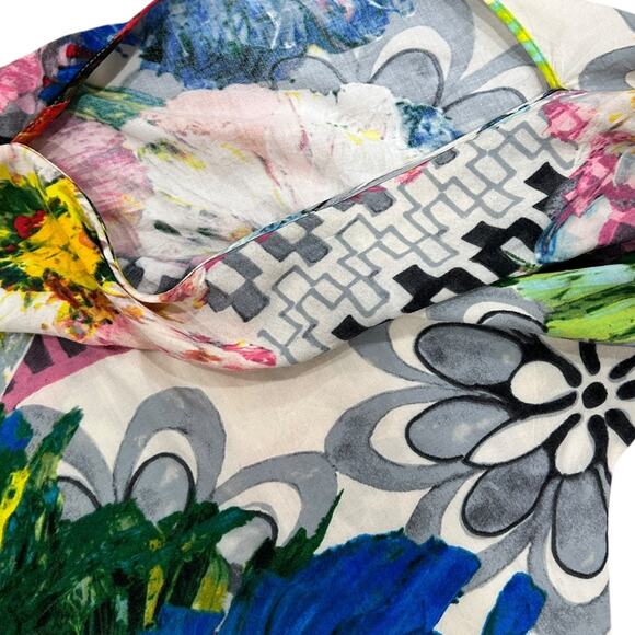 Vintage James World Cold Shoulder Rayon Resort Blouse - Picture 4 of 8